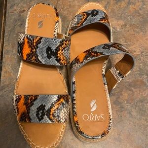 Sarto by Franco Sarto Cappy Platform Slide Leather Sandal - W11